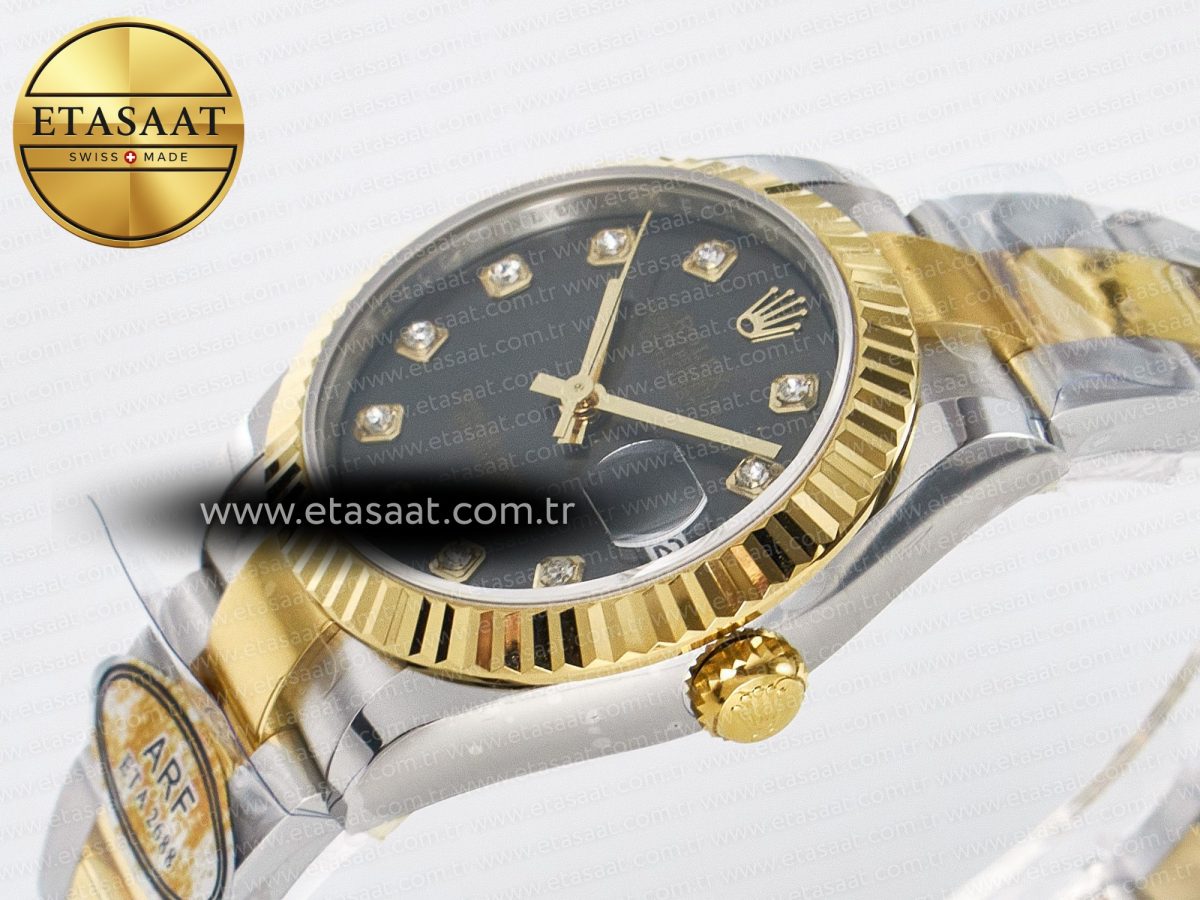 DateJust 31 278273 ARF 1:1 Best Edition 904L Steel Gray Diamonds Dial on SS/YG Oyster Bracelet ETA 2688 - Görsel 6