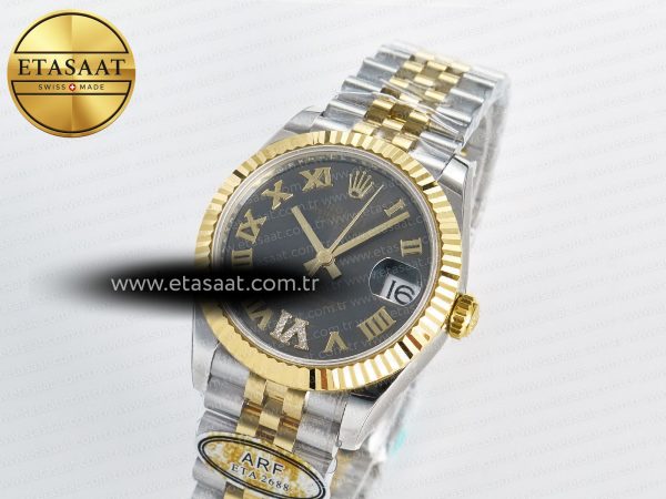 DateJust 31 278273 ARF 1:1 Best Edition 904L Steel Gray Roman Diamonds Dial on SS/YG Jubilee Bracelet ETA 2688