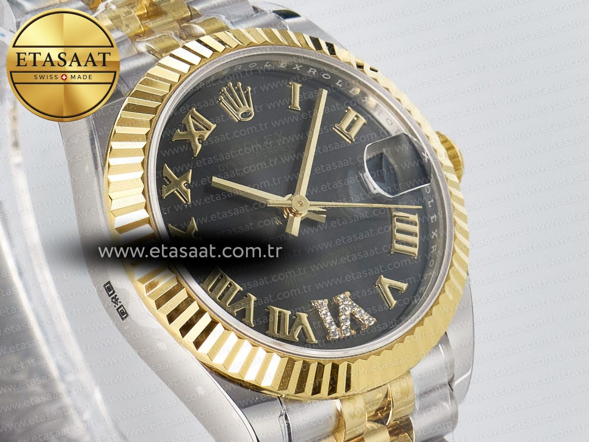 DateJust 31 278273 ARF 1:1 Best Edition 904L Steel Gray Roman Diamonds Dial on SS/YG Jubilee Bracelet ETA 2688 - Görsel 5