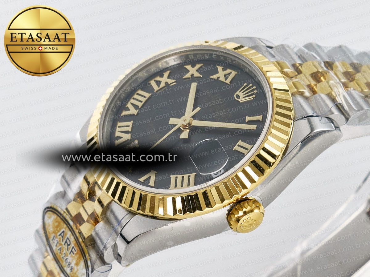DateJust 31 278273 ARF 1:1 Best Edition 904L Steel Gray Roman Diamonds Dial on SS/YG Jubilee Bracelet ETA 2688 - Görsel 6