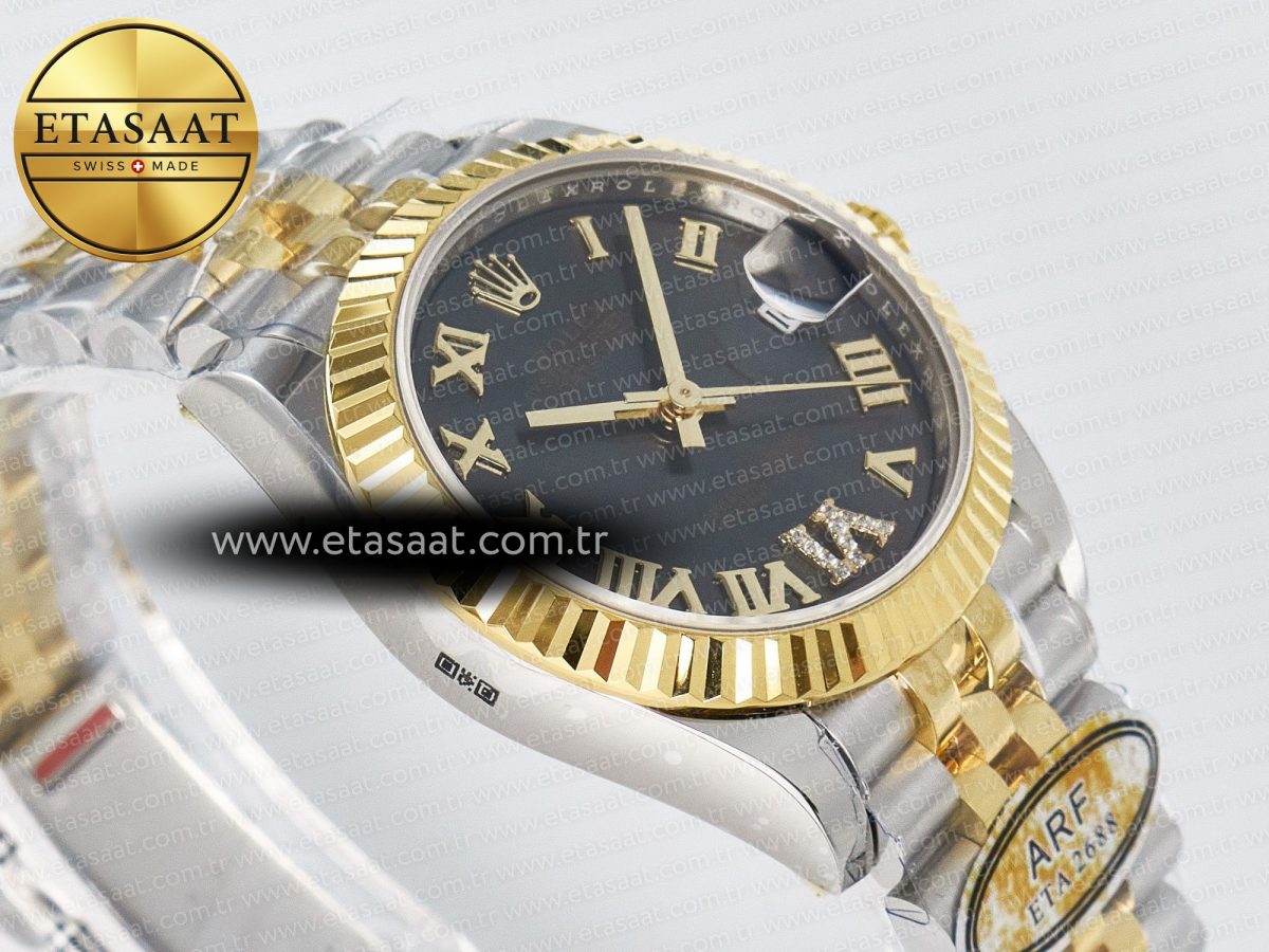 DateJust 31 278273 ARF 1:1 Best Edition 904L Steel Gray Roman Diamonds Dial on SS/YG Jubilee Bracelet ETA 2688 - Görsel 7