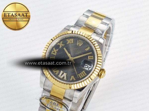 DateJust 31 278273 ARF 1:1 Best Edition 904L Steel Gray Roman Diamonds Dial on SS/YG Oyster Bracelet ETA 2688