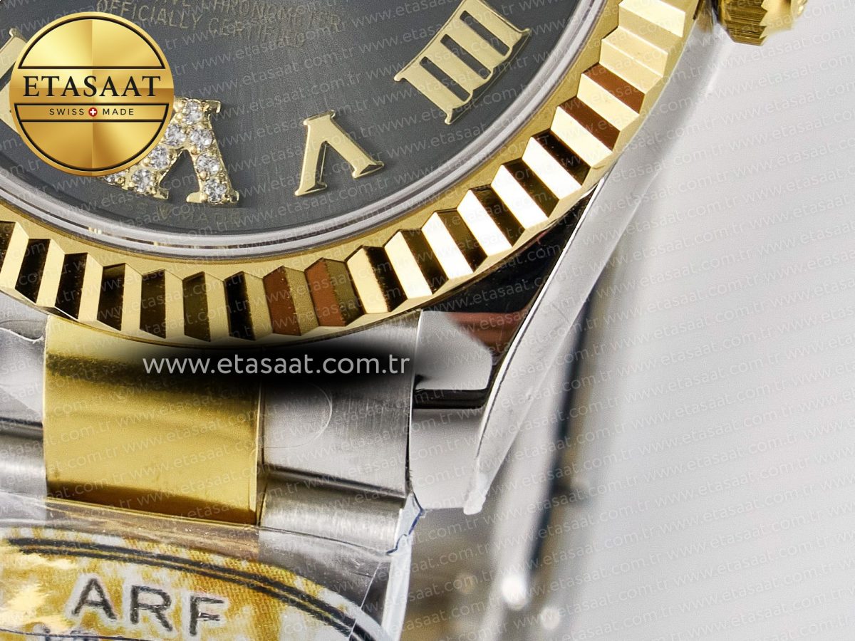 DateJust 31 278273 ARF 1:1 Best Edition 904L Steel Gray Roman Diamonds Dial on SS/YG Oyster Bracelet ETA 2688 - Görsel 13