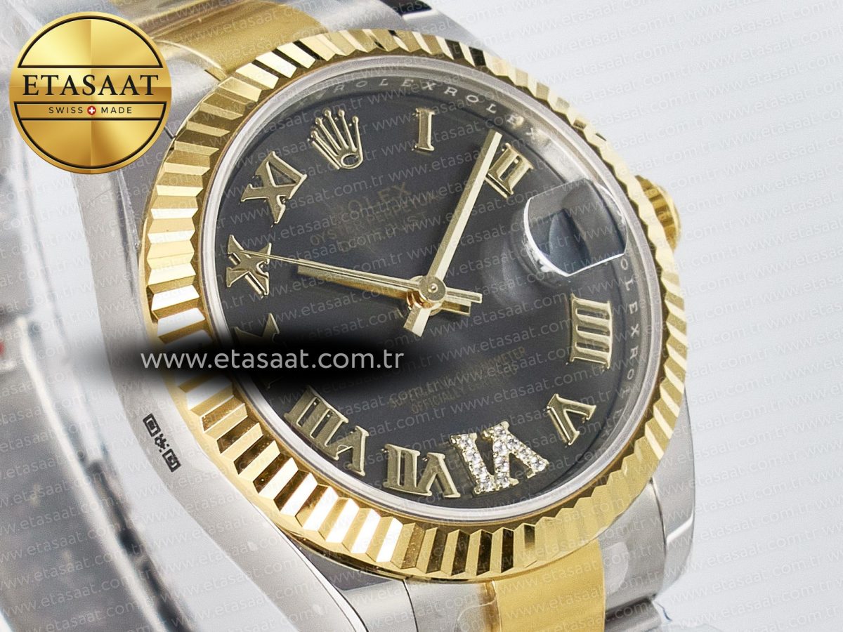 DateJust 31 278273 ARF 1:1 Best Edition 904L Steel Gray Roman Diamonds Dial on SS/YG Oyster Bracelet ETA 2688 - Görsel 5