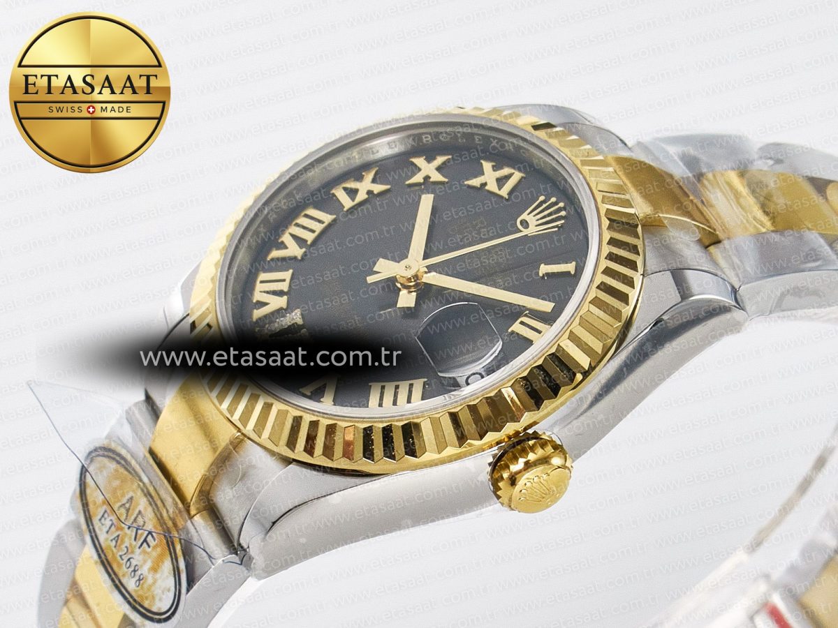 DateJust 31 278273 ARF 1:1 Best Edition 904L Steel Gray Roman Diamonds Dial on SS/YG Oyster Bracelet ETA 2688 - Görsel 6