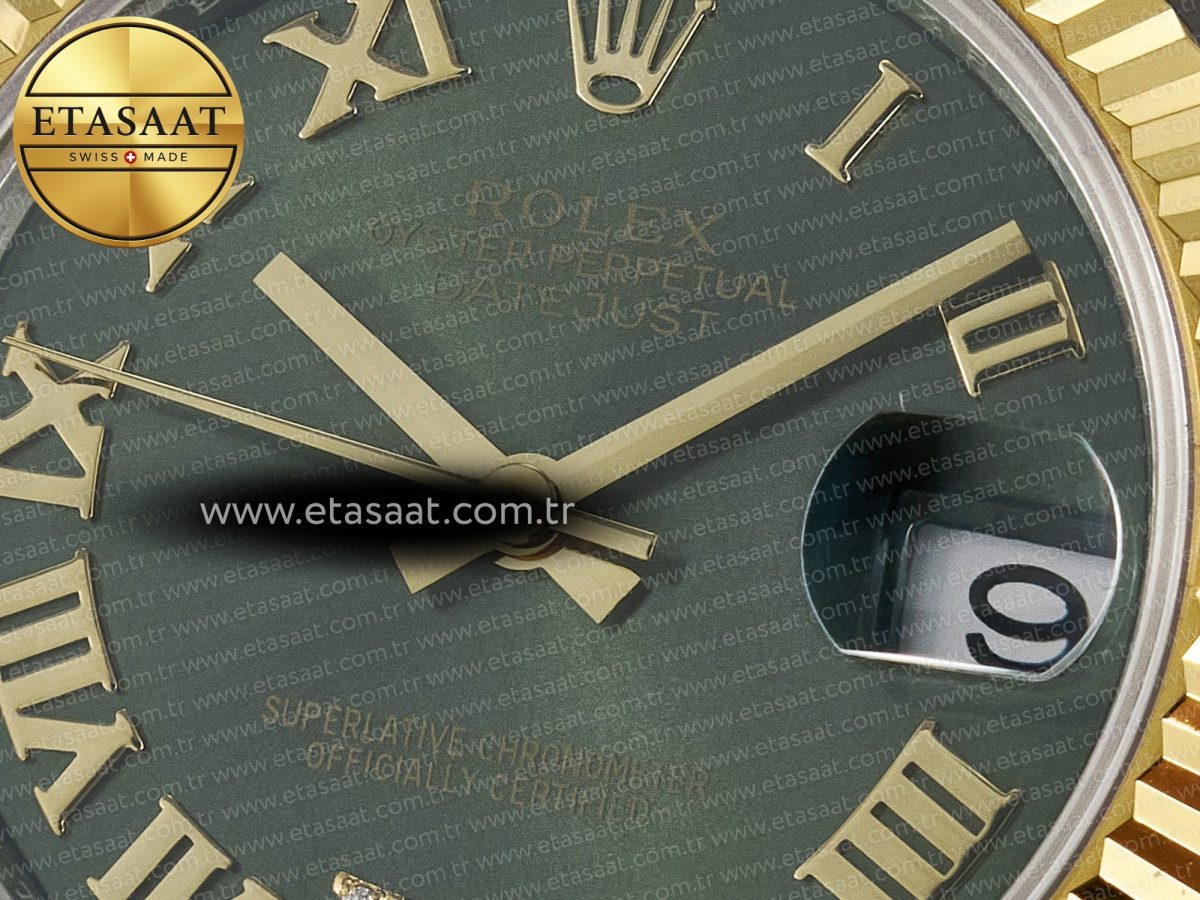 DateJust 31 278273 ARF 1:1 Best Edition 904L Steel Green Roman Diamonds Dial on SS/YG Jubilee Bracelet ETA 2688 - Görsel 10