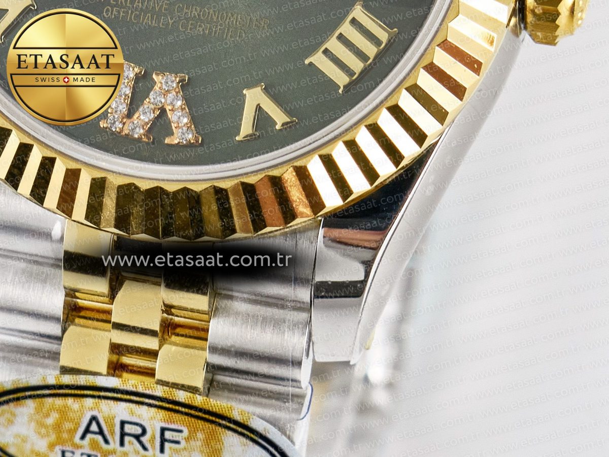 DateJust 31 278273 ARF 1:1 Best Edition 904L Steel Green Roman Diamonds Dial on SS/YG Jubilee Bracelet ETA 2688 - Görsel 13