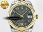 DateJust 31 278273 ARF 1:1 Best Edition 904L Steel Green Roman Diamonds Dial on SS/YG Jubilee Bracelet ETA 2688 - Görsel 4