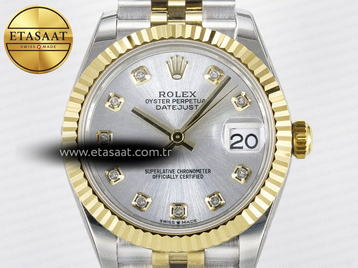 DateJust 31 278273 ARF 1:1 Best Edition 904L Steel Silver Diamonds Dial on SS/YG Jubilee Bracelet ETA 2688 - Görsel 4