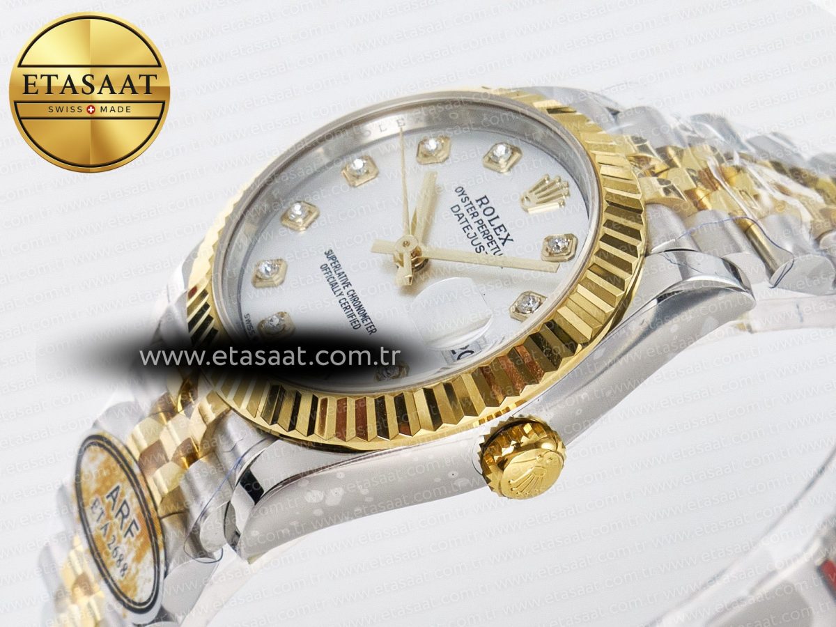 DateJust 31 278273 ARF 1:1 Best Edition 904L Steel Silver Diamonds Dial on SS/YG Jubilee Bracelet ETA 2688 - Görsel 6