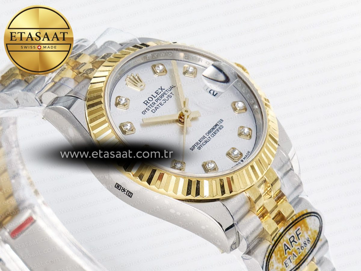 DateJust 31 278273 ARF 1:1 Best Edition 904L Steel Silver Diamonds Dial on SS/YG Jubilee Bracelet ETA 2688 - Görsel 7