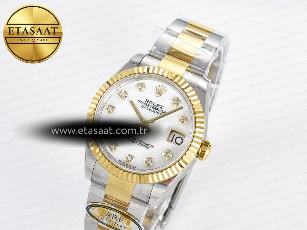 DateJust 31 278273 ARF 1:1 Best Edition 904L Steel White MOP Dial on SS/YG Oyster Bracelet ETA 2688 - Görsel 1