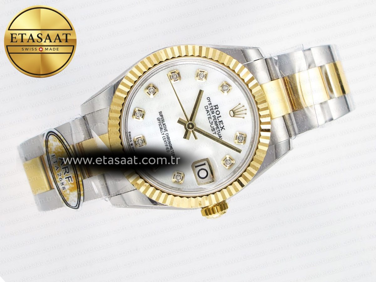 DateJust 31 278273 ARF 1:1 Best Edition 904L Steel White MOP Dial on SS/YG Oyster Bracelet ETA 2688 - Görsel 8