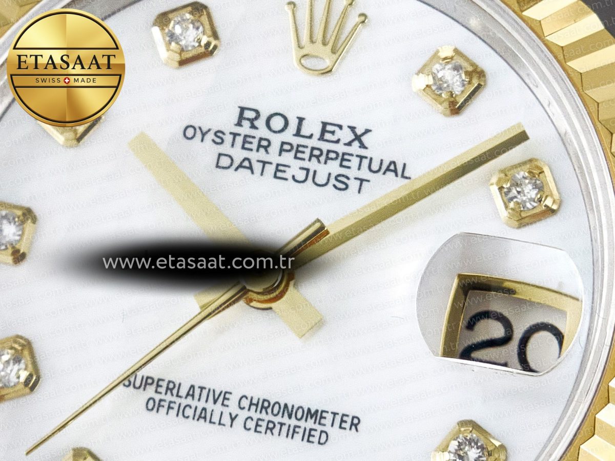 DateJust 31 278273 ARF 1:1 Best Edition 904L Steel White MOP Diamonds Dial on SS/YG Jubilee Bracelet ETA 2688 - Görsel 10
