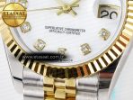 DateJust 31 278273 ARF 1:1 Best Edition 904L Steel White MOP Diamonds Dial on SS/YG Jubilee Bracelet ETA 2688 - Görsel 12