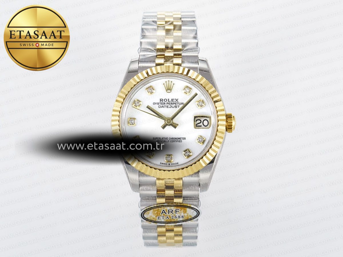 DateJust 31 278273 ARF 1:1 Best Edition 904L Steel White MOP Diamonds Dial on SS/YG Jubilee Bracelet ETA 2688 - Görsel 3