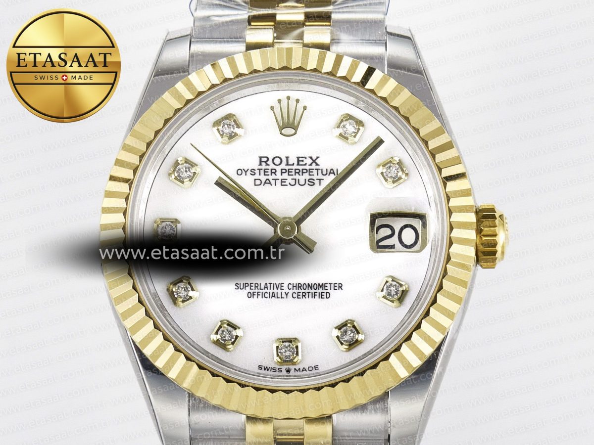 DateJust 31 278273 ARF 1:1 Best Edition 904L Steel White MOP Diamonds Dial on SS/YG Jubilee Bracelet ETA 2688 - Görsel 4