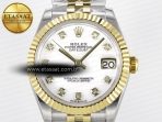 DateJust 31 278273 ARF 1:1 Best Edition 904L Steel White MOP Diamonds Dial on SS/YG Jubilee Bracelet ETA 2688 - Görsel 4