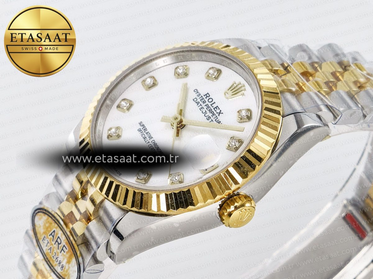 DateJust 31 278273 ARF 1:1 Best Edition 904L Steel White MOP Diamonds Dial on SS/YG Jubilee Bracelet ETA 2688 - Görsel 6