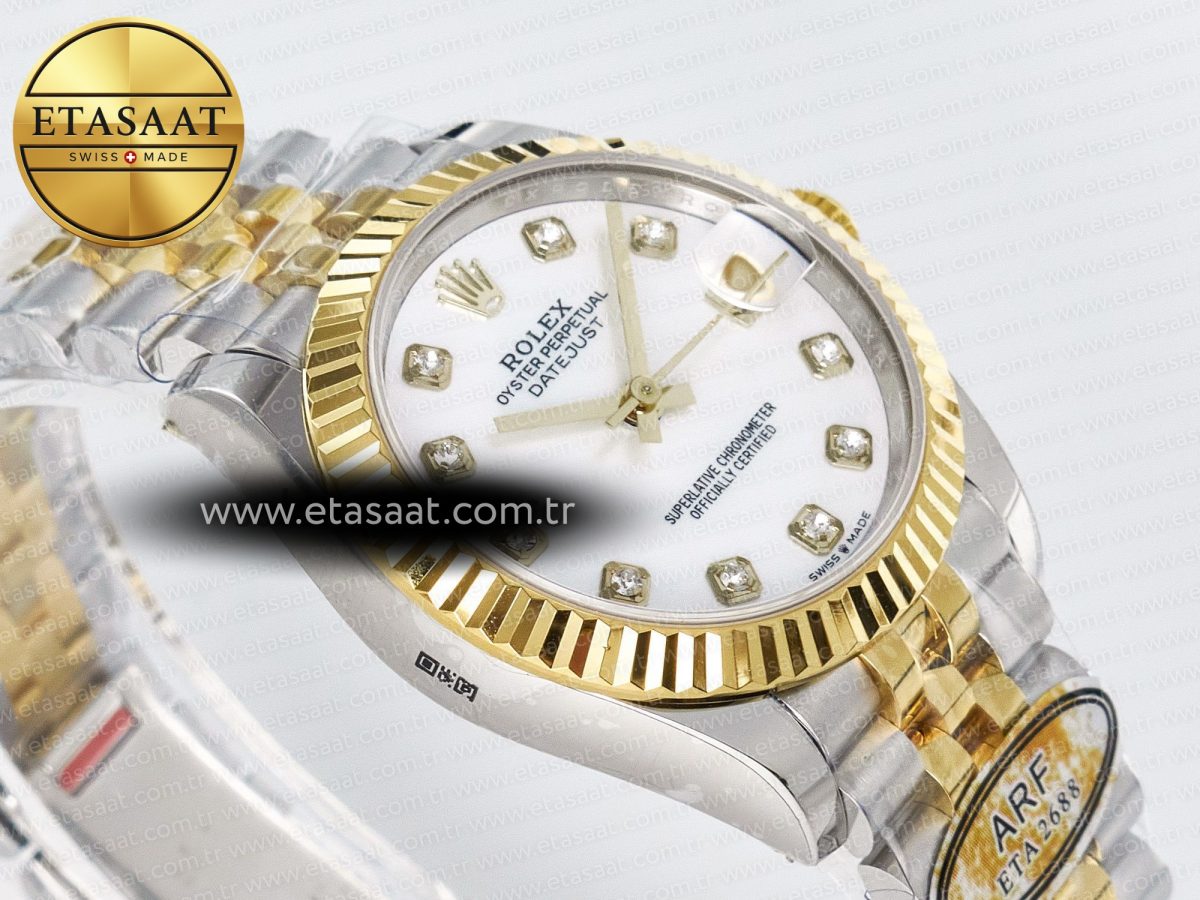 DateJust 31 278273 ARF 1:1 Best Edition 904L Steel White MOP Diamonds Dial on SS/YG Jubilee Bracelet ETA 2688 - Görsel 7