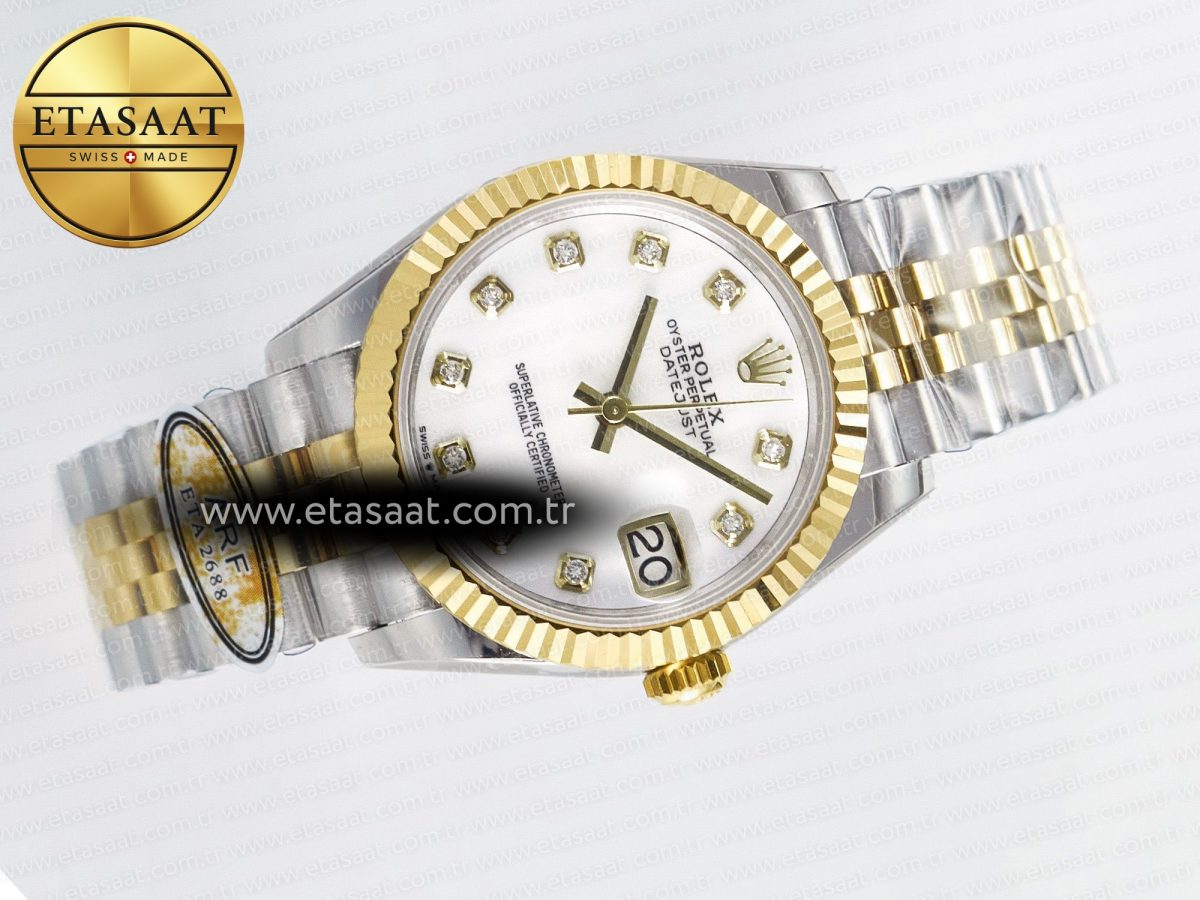 DateJust 31 278273 ARF 1:1 Best Edition 904L Steel White MOP Diamonds Dial on SS/YG Jubilee Bracelet ETA 2688 - Görsel 8