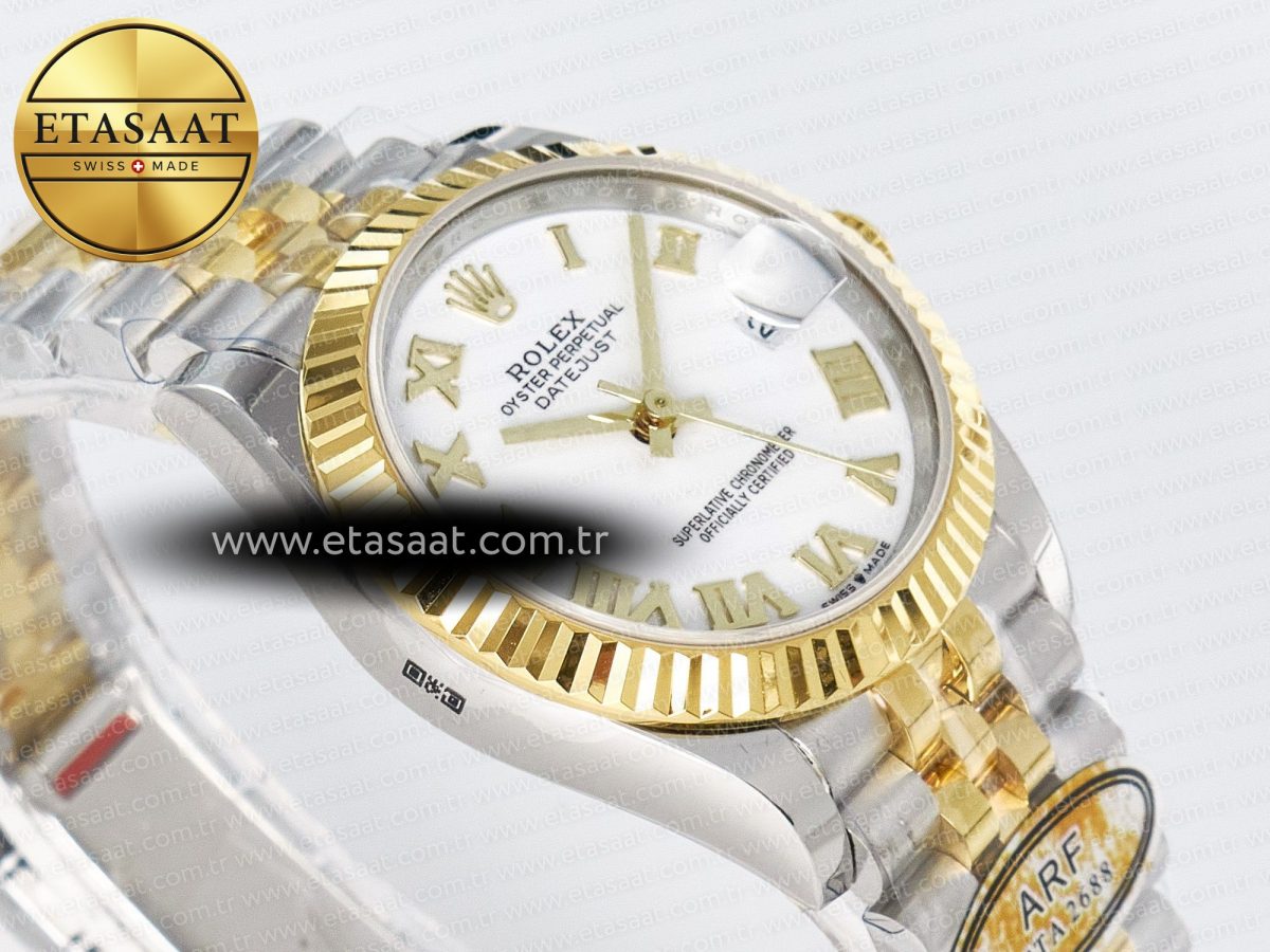 DateJust 31 278273 ARF 1:1 Best Edition 904L Steel White Roman Dial on SS/YG Jubilee Bracelet ETA 2688 - Görsel 7
