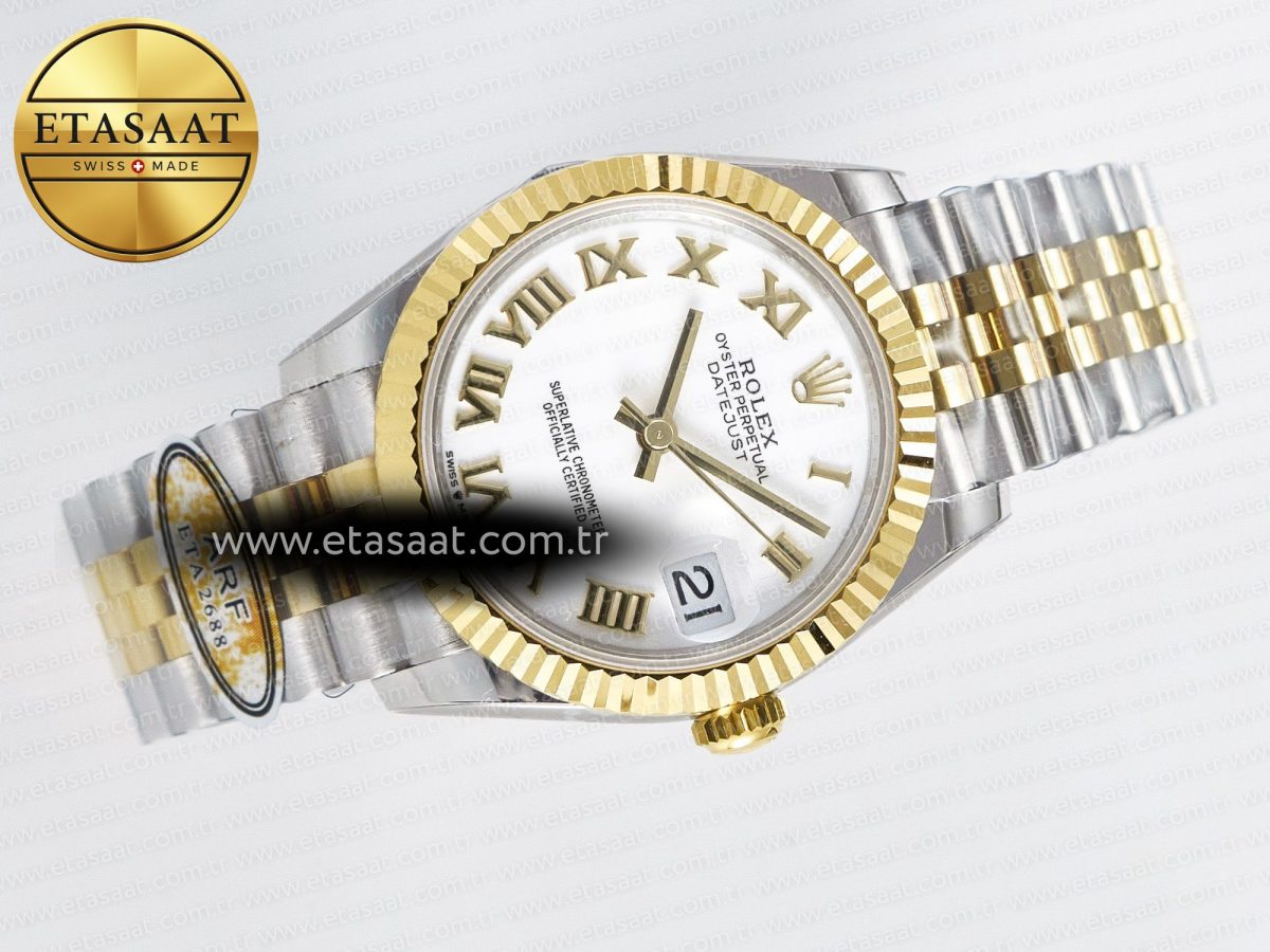 DateJust 31 278273 ARF 1:1 Best Edition 904L Steel White Roman Dial on SS/YG Jubilee Bracelet ETA 2688 - Görsel 8