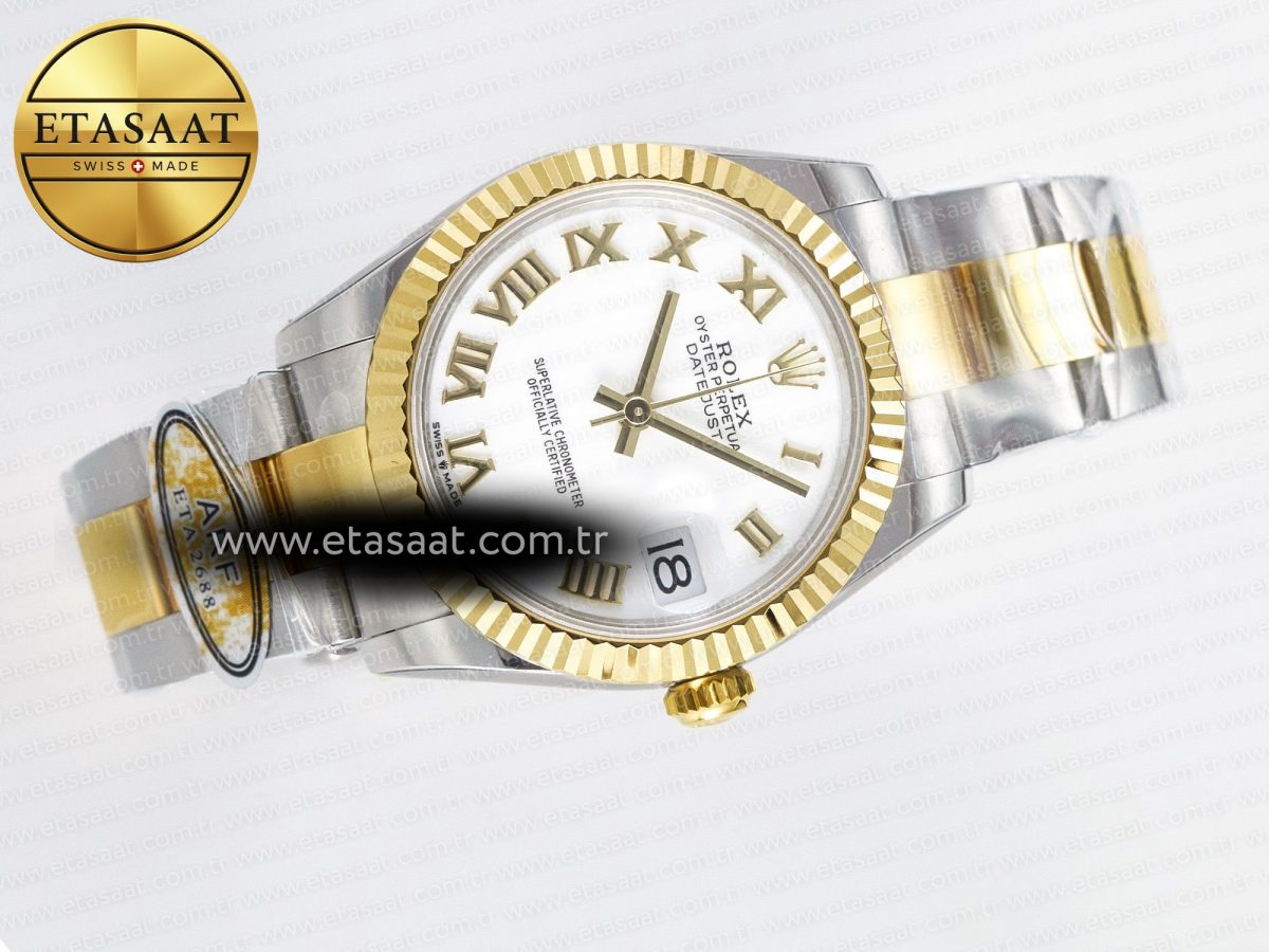DateJust 31 278273 ARF 1:1 Best Edition 904L Steel White Roman Dial on SS/YG Oyster Bracelet ETA 2688 - Görsel 8