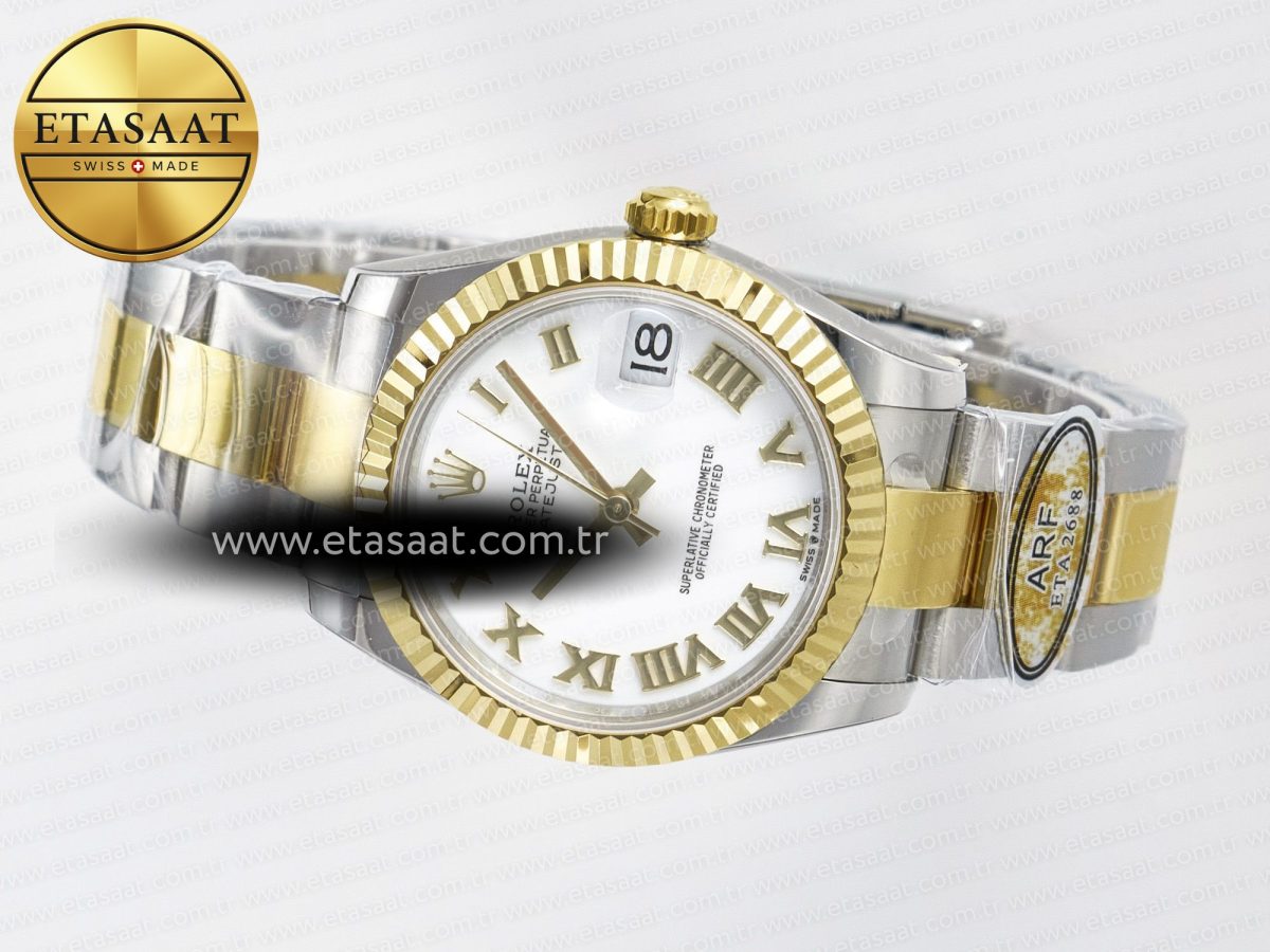 DateJust 31 278273 ARF 1:1 Best Edition 904L Steel White Roman Dial on SS/YG Oyster Bracelet ETA 2688 - Görsel 9