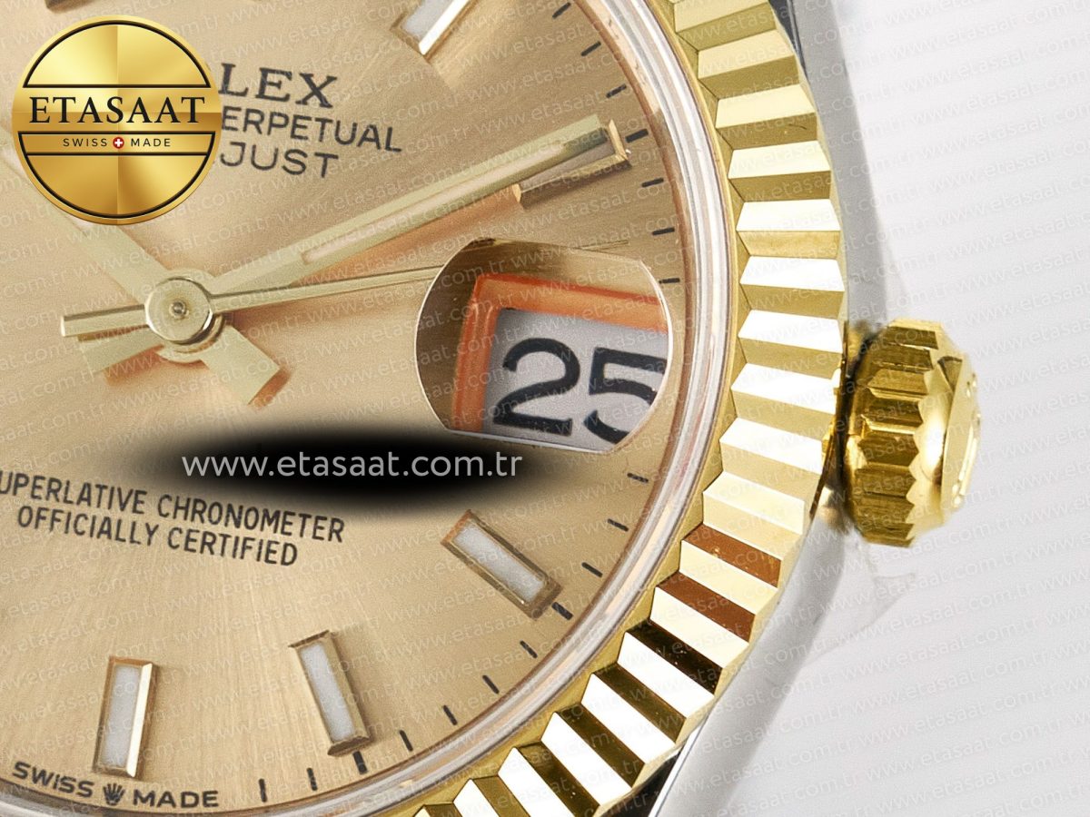DateJust 31 278273 ARF 1:1 Best Edition 904L Steel YG Dial Stick Marker on SS/YG Jubilee Bracelet ETA 2688 - Görsel 11