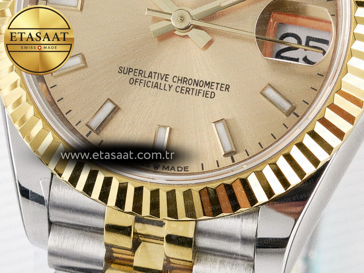 DateJust 31 278273 ARF 1:1 Best Edition 904L Steel YG Dial Stick Marker on SS/YG Jubilee Bracelet ETA 2688 - Görsel 12