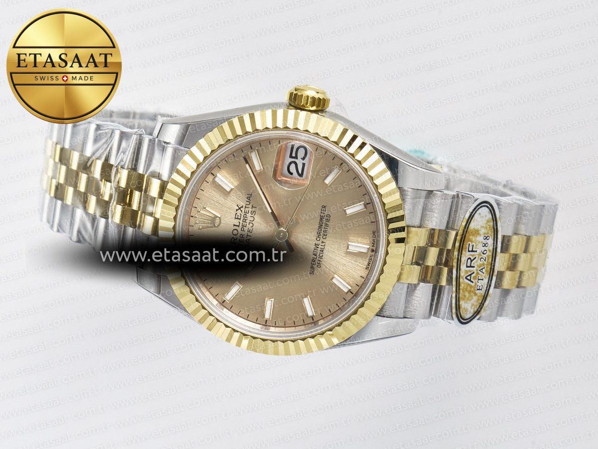 DateJust 31 278273 ARF 1:1 Best Edition 904L Steel YG Dial Stick Marker on SS/YG Jubilee Bracelet ETA 2688 - Görsel 9