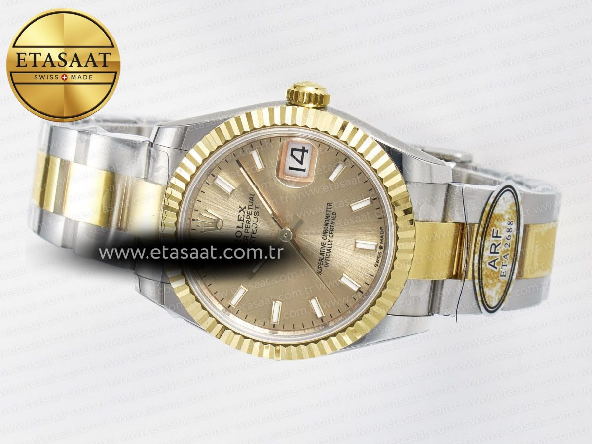 DateJust 31 278273 ARF 1:1 Best Edition 904L Steel YG Dial Stick Marker on SS/YG Oyster Bracelet ETA 2688 - Görsel 9