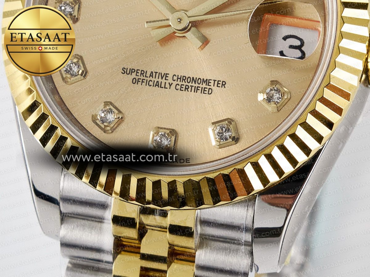 DateJust 31 278273 ARF 1:1 Best Edition 904L Steel YG Diamonds Dial on SS/YG Jubilee Bracelet ETA 2688 - Görsel 12