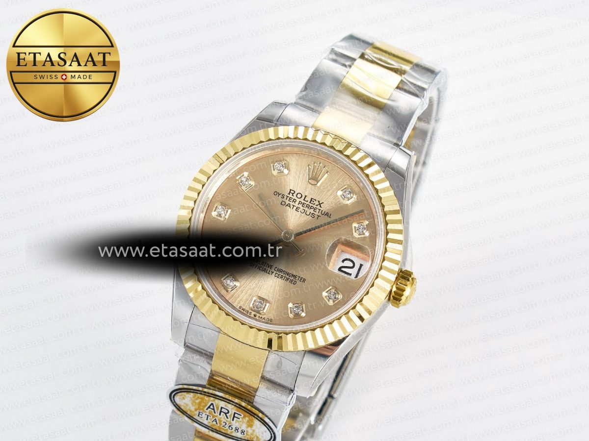 DateJust 31 278273 ARF 1:1 Best Edition 904L Steel YG Diamonds Dial on SS/YG Oyster Bracelet ETA 2688 - Görsel 1