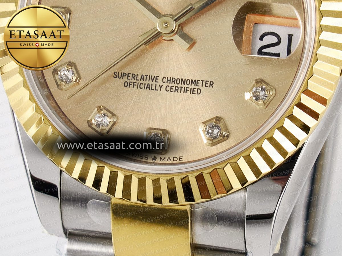 DateJust 31 278273 ARF 1:1 Best Edition 904L Steel YG Diamonds Dial on SS/YG Oyster Bracelet ETA 2688 - Görsel 12