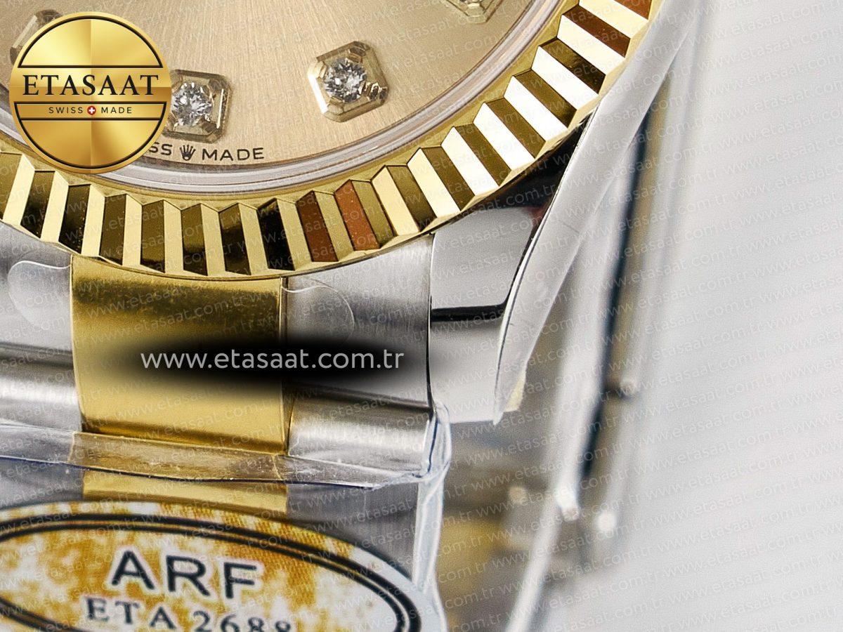 DateJust 31 278273 ARF 1:1 Best Edition 904L Steel YG Diamonds Dial on SS/YG Oyster Bracelet ETA 2688 - Görsel 13