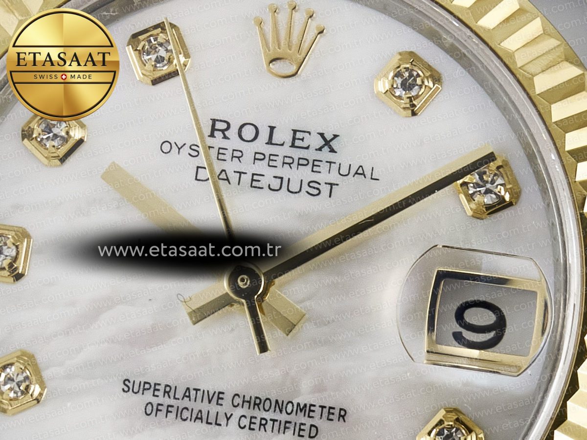 Rolex DateJust 278273 904L Steel White Diamonds Dial on SS/YG Cal.2236 - Görsel 10