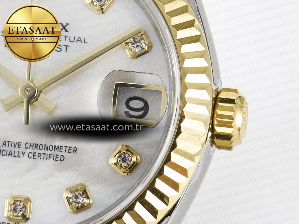 Rolex DateJust 278273 904L Steel White Diamonds Dial on SS/YG Cal.2236 - Görsel 11