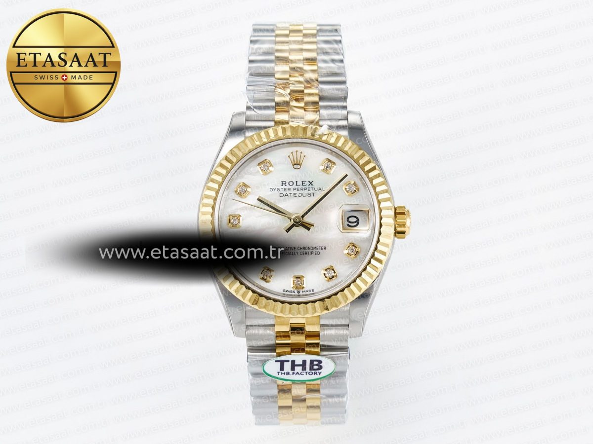 Rolex DateJust 278273 904L Steel White Diamonds Dial on SS/YG Cal.2236 - Görsel 3