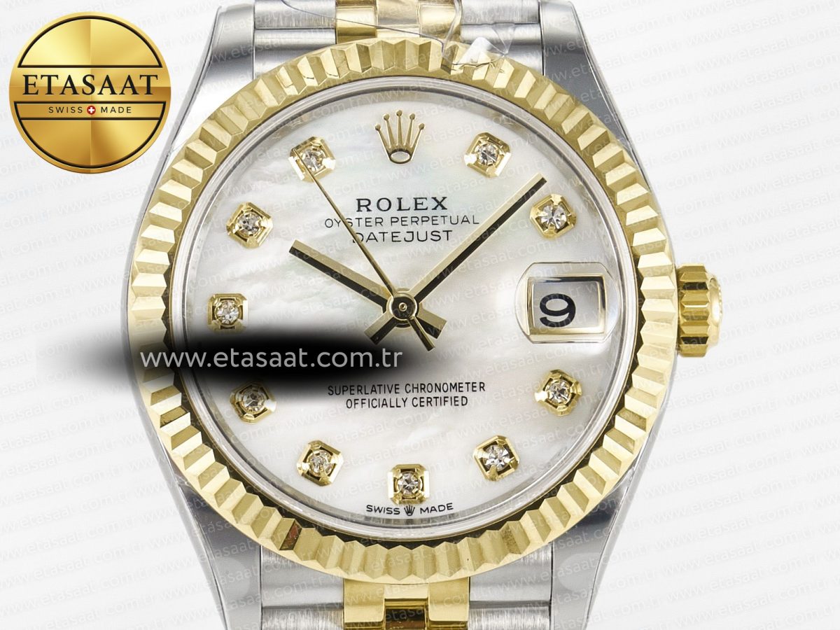 Rolex DateJust 278273 904L Steel White Diamonds Dial on SS/YG Cal.2236 - Görsel 4
