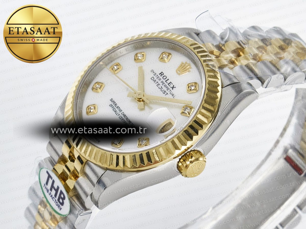 Rolex DateJust 278273 904L Steel White Diamonds Dial on SS/YG Cal.2236 - Görsel 6