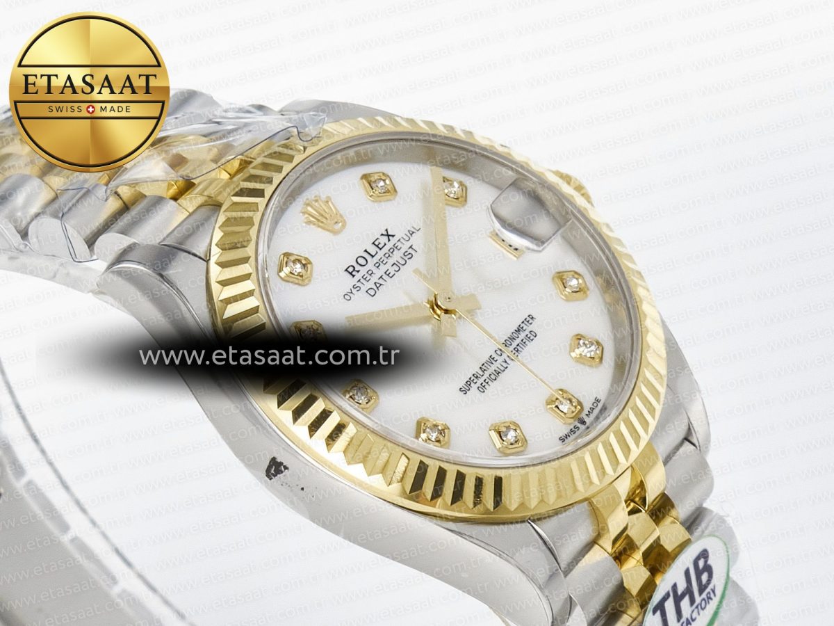 Rolex DateJust 278273 904L Steel White Diamonds Dial on SS/YG Cal.2236 - Görsel 7