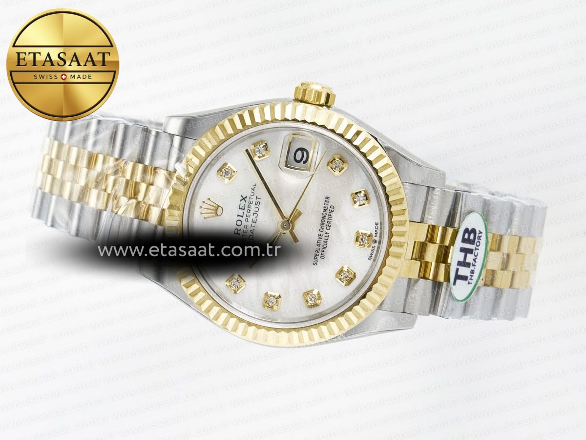 Rolex DateJust 278273 904L Steel White Diamonds Dial on SS/YG Cal.2236 - Görsel 9