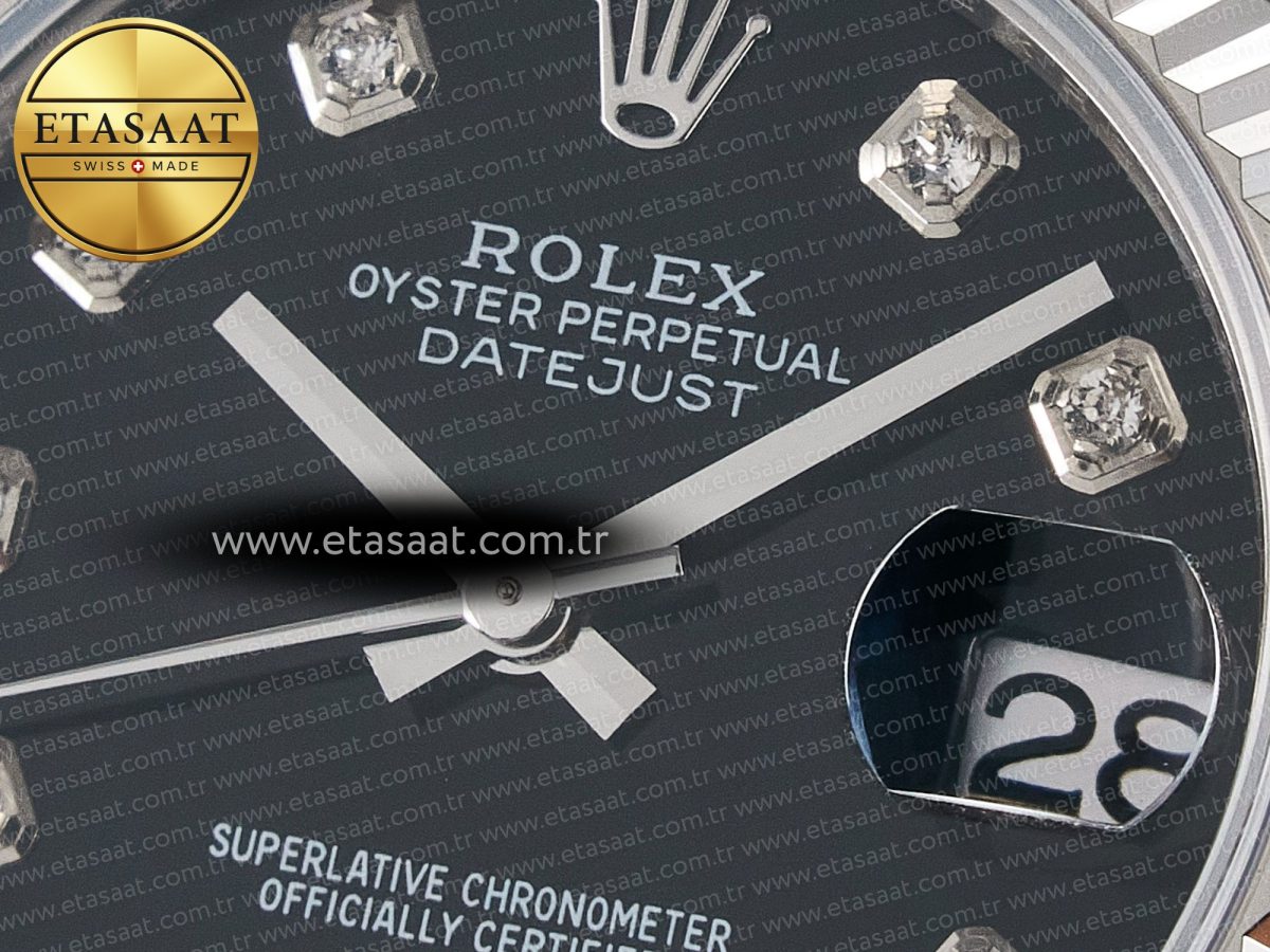 DateJust 31 278274 ARF 1:1 Best Edition 904L Steel Black Diamonds Dial on SS Jubilee Bracelet ETA 2688 - Görsel 10