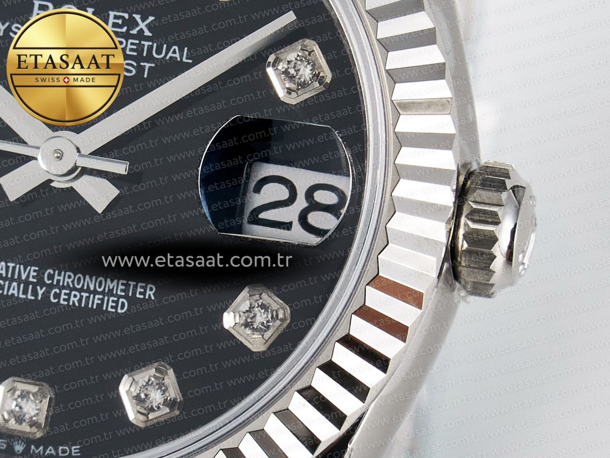 DateJust 31 278274 ARF 1:1 Best Edition 904L Steel Black Diamonds Dial on SS Jubilee Bracelet ETA 2688 - Görsel 11