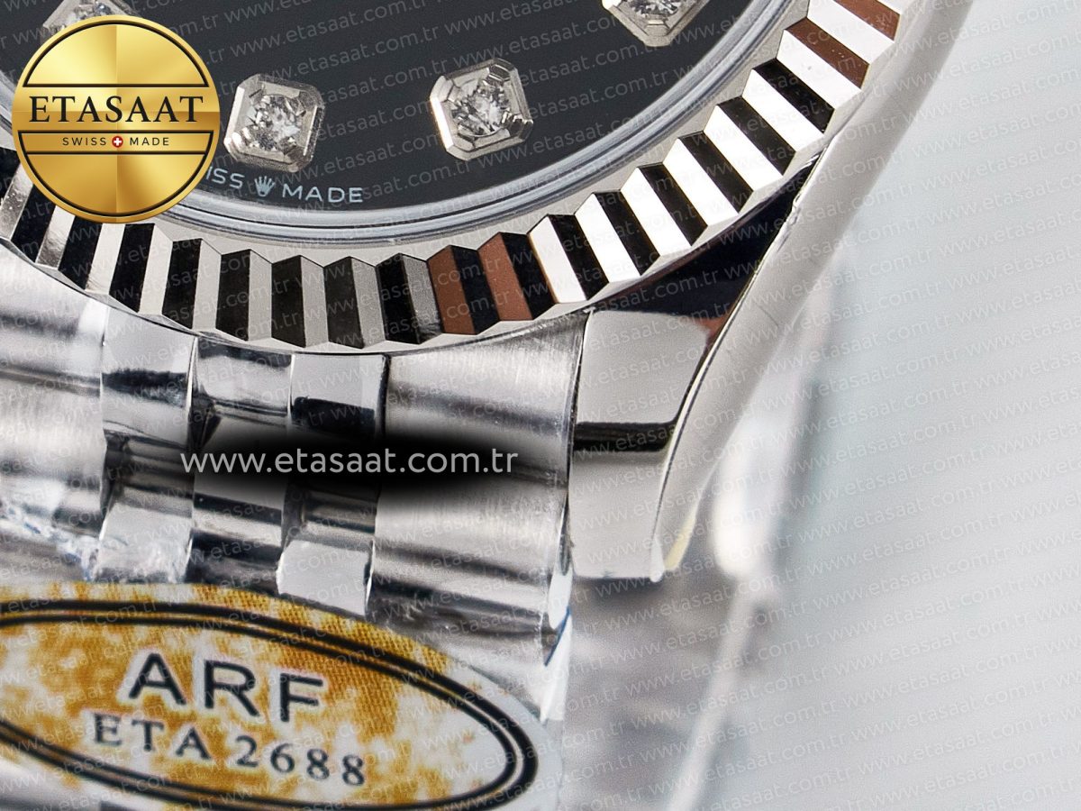 DateJust 31 278274 ARF 1:1 Best Edition 904L Steel Black Diamonds Dial on SS Jubilee Bracelet ETA 2688 - Görsel 13