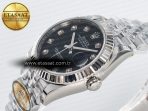 DateJust 31 278274 ARF 1:1 Best Edition 904L Steel Black Diamonds Dial on SS Jubilee Bracelet ETA 2688 - Görsel 6