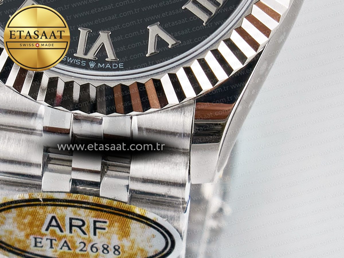 DateJust 31 278274 ARF 1:1 Best Edition 904L Steel Black Roman Dial on SS Jubilee Bracelet ETA 2688 - Görsel 13