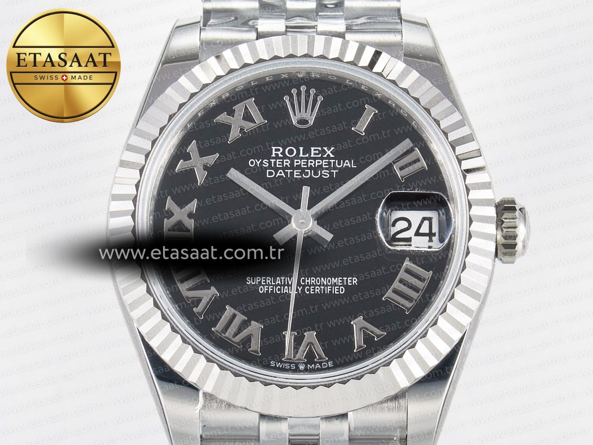 DateJust 31 278274 ARF 1:1 Best Edition 904L Steel Black Roman Dial on SS Jubilee Bracelet ETA 2688 - Görsel 4